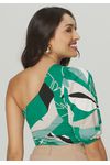 BLUSA OMBRO ÚNICO ESTAMPADA