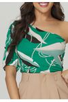 BLUSA OMBRO ÚNICO ESTAMPADA