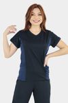 Conjunto Bicolor Preto e Azul Marinho Em Malha Confort Scrub