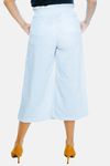 Calça Pantacourt Branca Sabrina Em Gabardine Premium