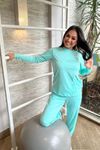 Blusa Manga Longa Verde Claro Em Malha Dry Confortly Scrub