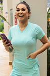 Blusa Verde Claro Em Malha Dry Confortly Scrub