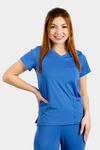 Blusa Azul Claro Em Malha Dry Confortly Scrub