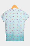 Blusa Borboletas Azul Em Malha Dry Confortly Scrub