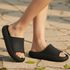 Chinelo Slide Nuvem Unissex Tira Larga Anatômica - Preto