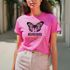 Camiseta Feminina T-shirt Borboleta - Rosa