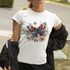 Camiseta Feminina Borboleta Florida 100% Algodão - Branco