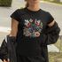 Camiseta Feminina Borboleta Florida 100% Algodão - Preto