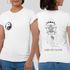 Camiseta Feminina Yin Yang Flor De Lótus Frente E Costas 100% Algodão - Branco
