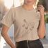 Camiseta Básica Feminina Borboleta Esqueleto Camisa 100% Algodão - Caqui