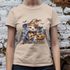 Camiseta Básica Feminina Gatinho Fofo Halloween Violão 100% Algodão Premium - Caqui
