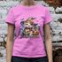 Camiseta Básica Feminina Gatinho Fofo Halloween Violão 100% Algodão Premium - Rosa
