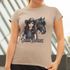 Camiseta Básica Feminina Cavalo Dark Horse Girl 100% Algodão Premium - Caqui