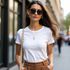 Camiseta T-shirt Feminina Lisa Baby Look Camisa Básica Blusa Moda - Branco