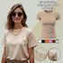 Camiseta T-shirt Feminina Lisa Baby Look Camisa Básica Blusa Moda - Caqui