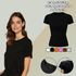 Camiseta T-shirt Feminina Lisa Baby Look Camisa Básica Blusa Moda - Preto
