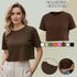 Camiseta Cropped Feminina Algodão Premium Conforto e Estilo Moderno - Marrom
