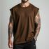 Camiseta Regata Masculina Machão Muscle Lisa 100% Algodão Premium - Marrom