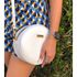 Bolsa Redonda Feminina Lisa Couro Eco Bag Transversal Branco