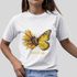 Camiseta Básica Feminina Let It Be Girassol Camisa 100% Algodão Premium - Branco