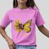 Camiseta Básica Feminina Let It Be Girassol Camisa 100% Algodão Premium - Rosa