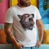 Camiseta Básica Masculina Lobo Solitário 100% Algodão Premium - Branco
