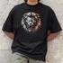 Camiseta Básica Masculina Leão Robô 100% Algodão Premium - Preto