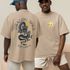 Camiseta Básica Masculina Dragão Chines Dragon Soul Frente E Costas 100% Algodão Premium - Caqui