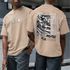 Camiseta Básica Masculina Carro De Corrida De Rua Frente E Costas 100% Algodão Premium - Caqui