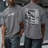 Camiseta Básica Masculina Carro De Corrida De Rua Frente E Costas 100% Algodão Premium - Chumbo