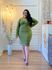 Vestido Tubinho Verde Oliva Manga Longa G/GG 