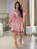Vestido Maia Estampado Rosa E Creme