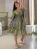 Vestido Maia Estampado Marrom E Azul