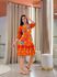 Vestido Marina Estampado Arara Laranja E Azul