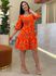 Vestido Marina Estampado Onça Laranja
