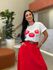 T-shirt Leonora Vermelha E Off White