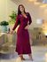 Vestido Emily Bordo E Creme
