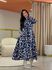 Vestido Carmem Azul Marinho E Off White