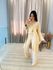 Conjunto Valentina Tricot 3 Peças Creme