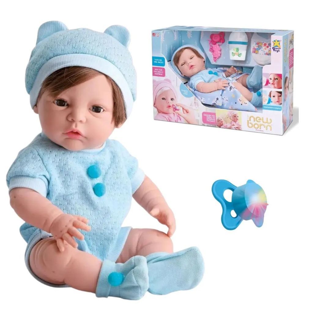 BONECO NEW BORN MENINO PREMIUM - Dani Brinquedos