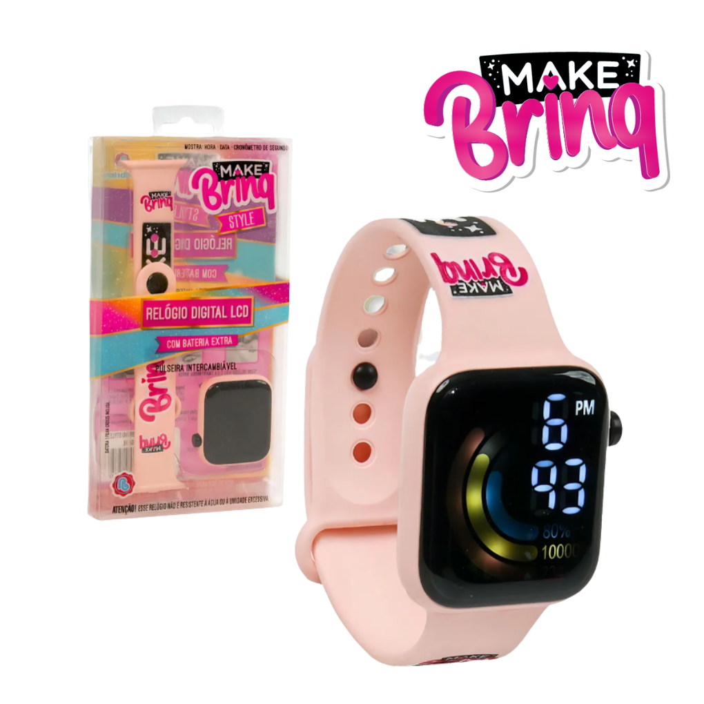 Relógio Digital Infantil LCD -Make Brinq - Dani Brinquedos