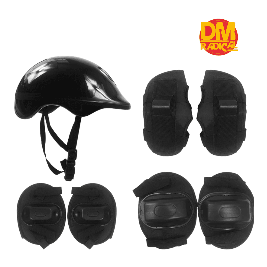 Kit Capacete, Cotoveleira e Joelheira Infantil Pre... - Dani Brinquedos