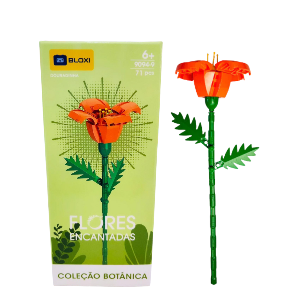 Flores Encantadas de Montar Bloxi - Douradinha (71... - Dani Brinquedos