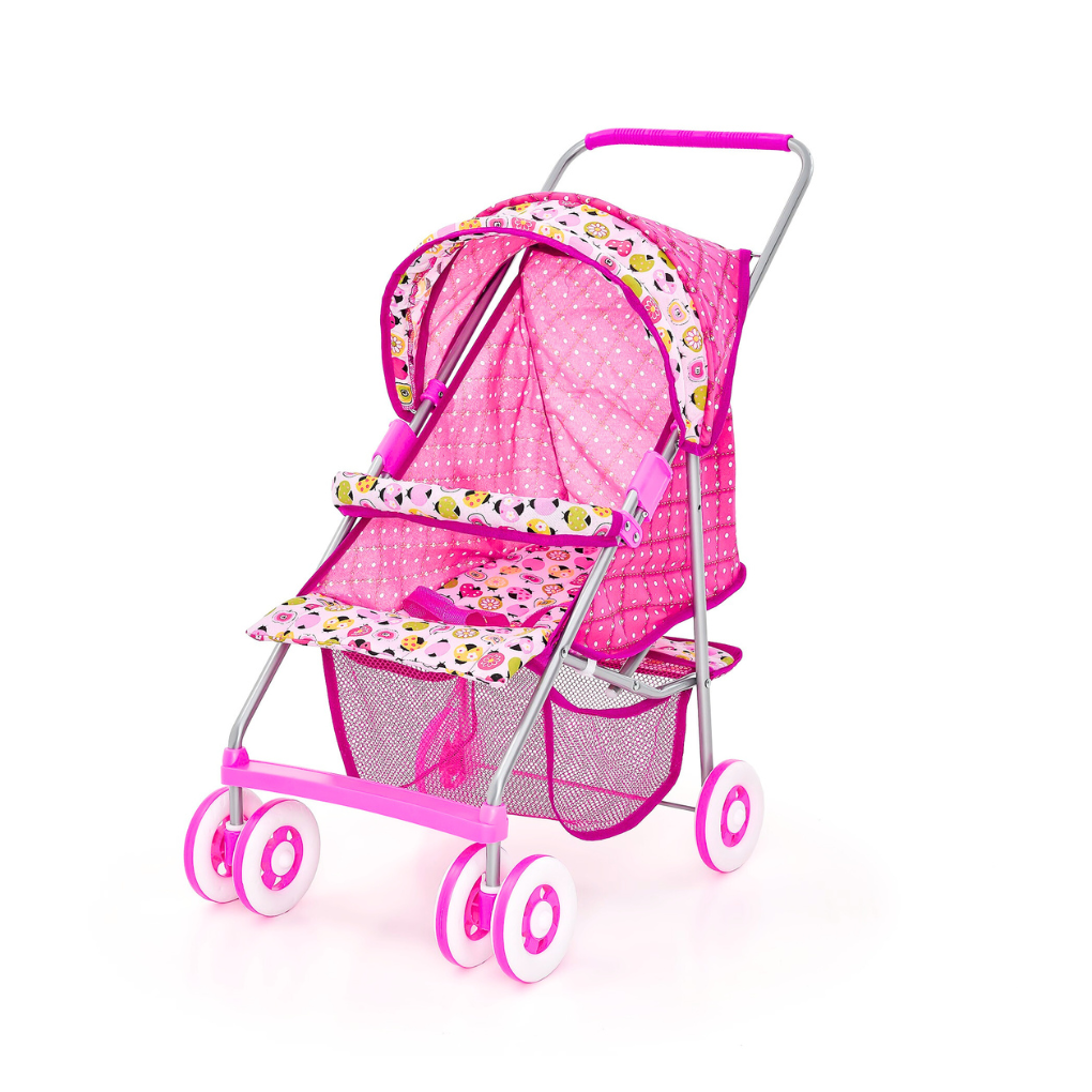 Carrinho de Boneca de Luxo Milano Rosa - Dani Brinquedos