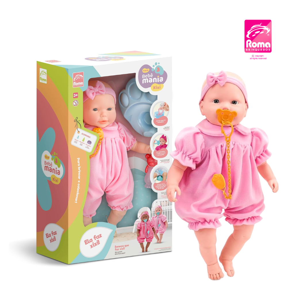 Boneca New Bebê Mania Xixi - Dani Brinquedos