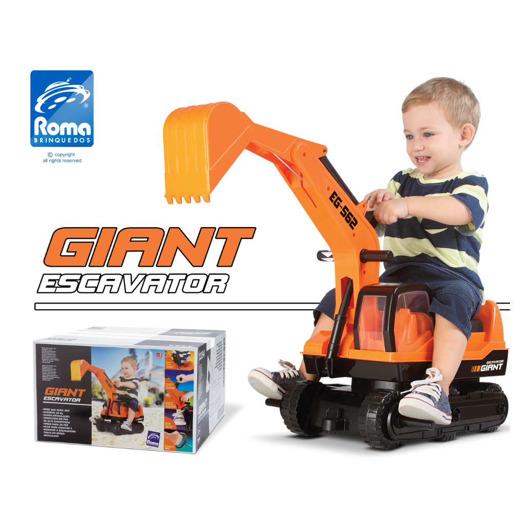 TRATOR ESCAVADEIRA GIGANTE- GIANT ESCAVATOR - Dani Brinquedos