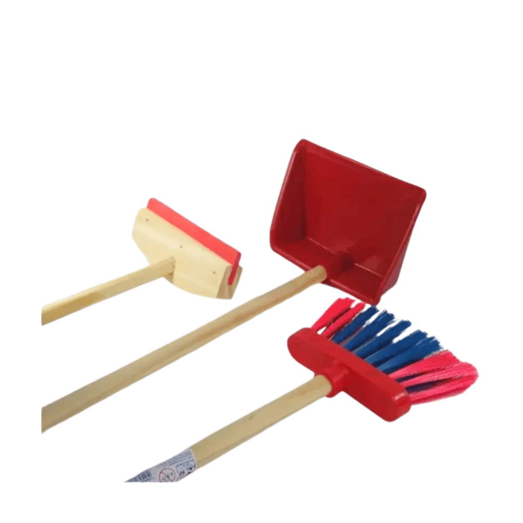 Kit de Limpeza -Vassoura, Rodo e Pá Infantil - Dani Brinquedos