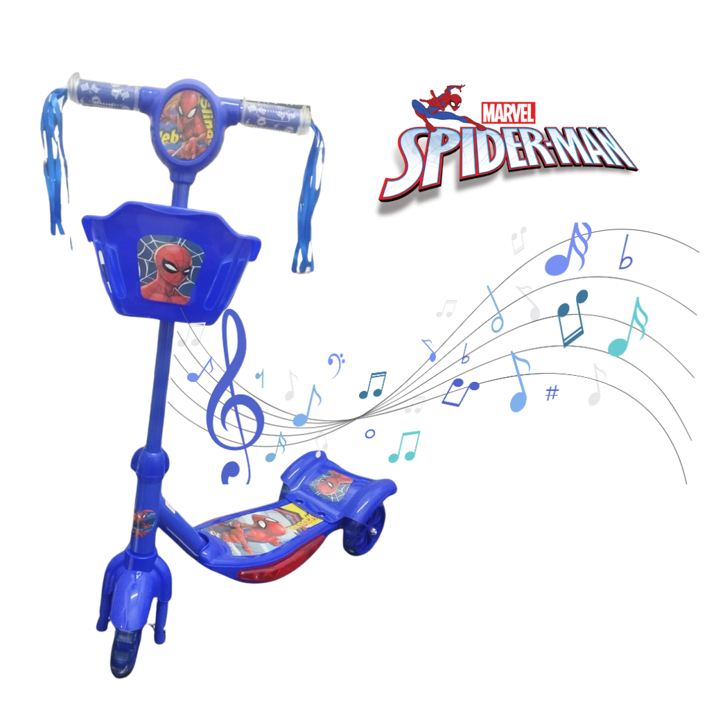 Patinete Infantil Musical Homem Aranha - Dani Brinquedos