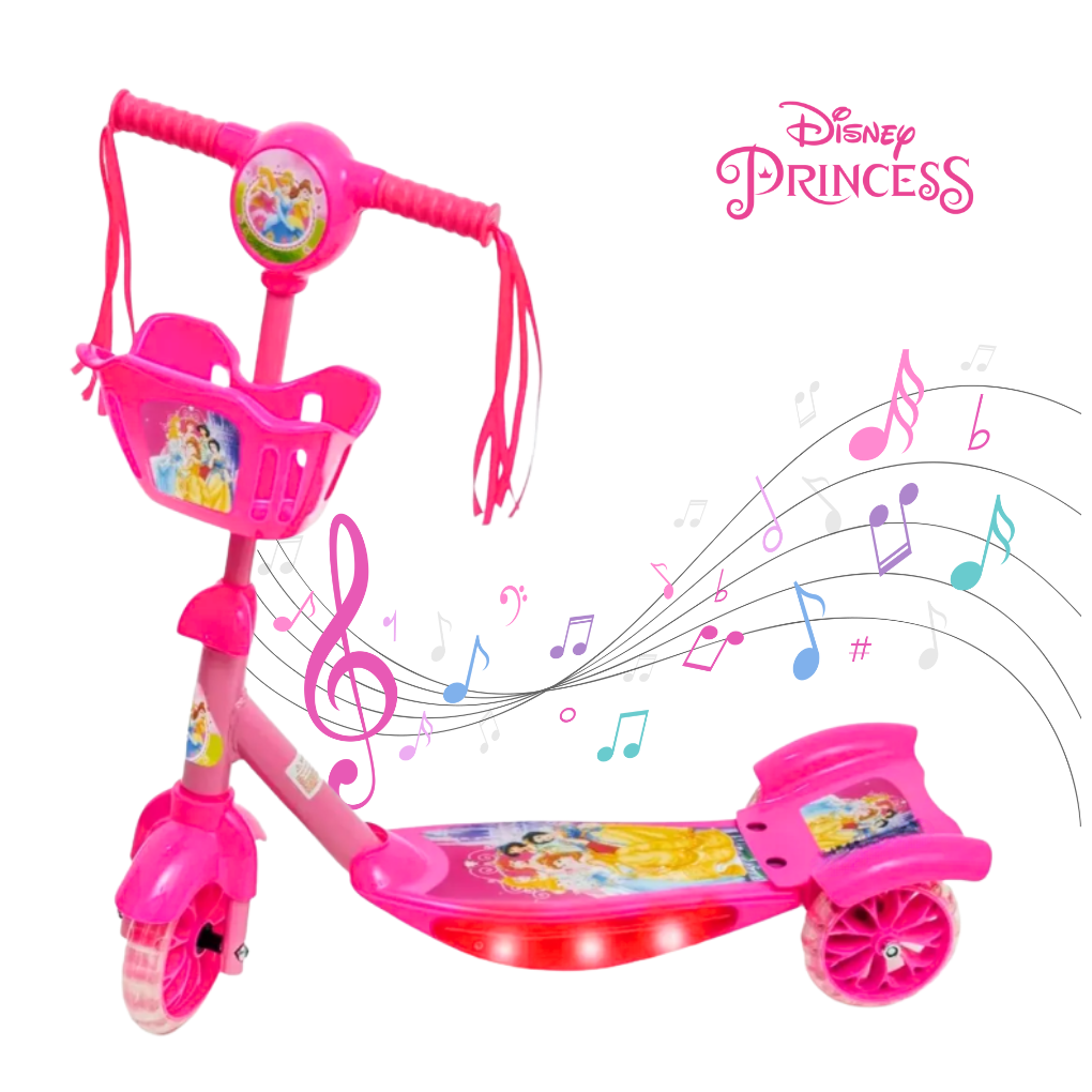 Patinete Infantil Musical Princesas Disney - Dani Brinquedos