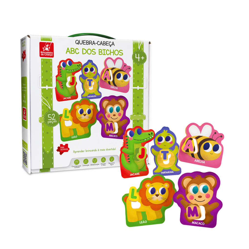 QUEBRA CABEÇA ABC DOS BICHOS - BRINQUEDOS EDUCATIV... - Dani Brinquedos